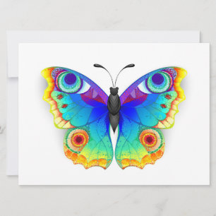 Rainbow Butterfly Peacock Eye Holiday Card