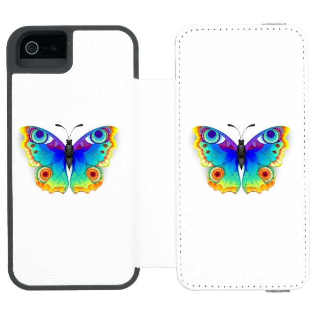 Rainbow Butterfly Peacock Eye Incipio iPhone Wallet Case (Folio Open)