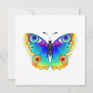 Rainbow Butterfly Peacock Eye Invitation