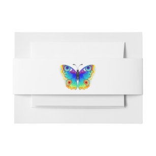Rainbow Butterfly Peacock Eye Invitation Belly Band