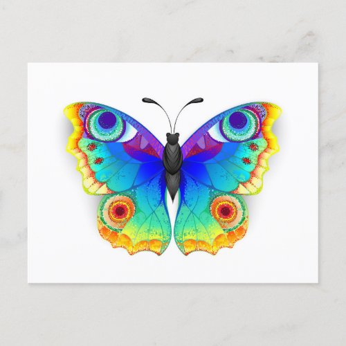 Rainbow Butterfly Peacock Eye Invitation Postcard