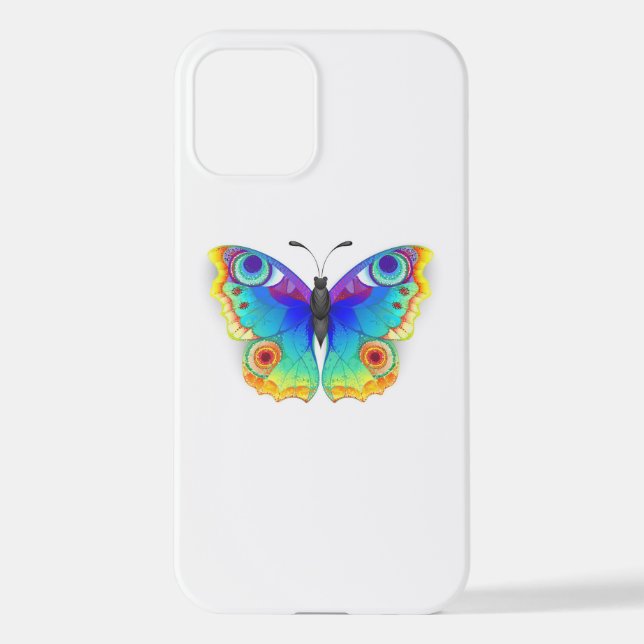 Rainbow Butterfly Peacock Eye iPhone Case (Back)