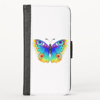 Rainbow Butterfly Peacock Eye iPhone X Wallet Case