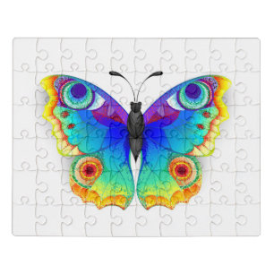 Rainbow Butterfly Peacock Eye Jigsaw Puzzle