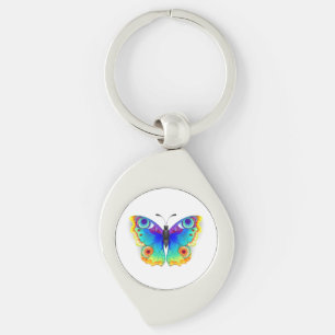 Rainbow Butterfly Peacock Eye Keychain