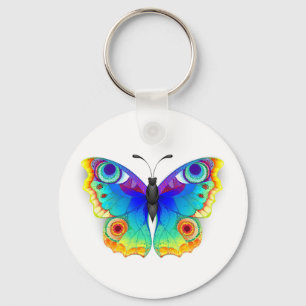 Rainbow Butterfly Peacock Eye Keychain