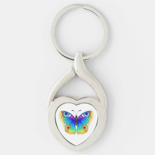 Rainbow Butterfly Peacock Eye Keychain