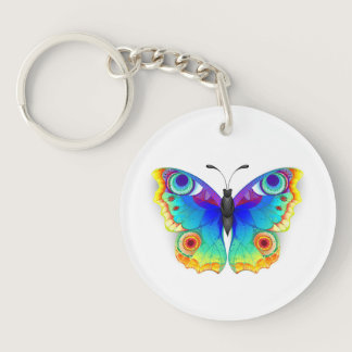 Rainbow Butterfly Peacock Eye Keychain