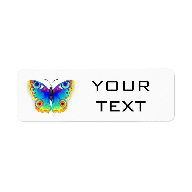 Rainbow Butterfly Peacock Eye Label (Front)