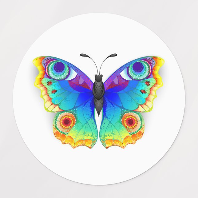 Rainbow Butterfly Peacock Eye Labels (Design 1)