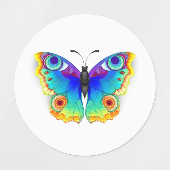 Rainbow Butterfly Peacock Eye Labels (Design 1)