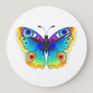 Rainbow Butterfly Peacock Eye Large Clock