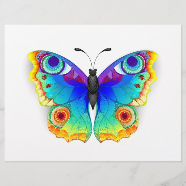 Rainbow Butterfly Peacock Eye Letterhead (Front)