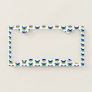Rainbow Butterfly Peacock Eye License Plate Frame