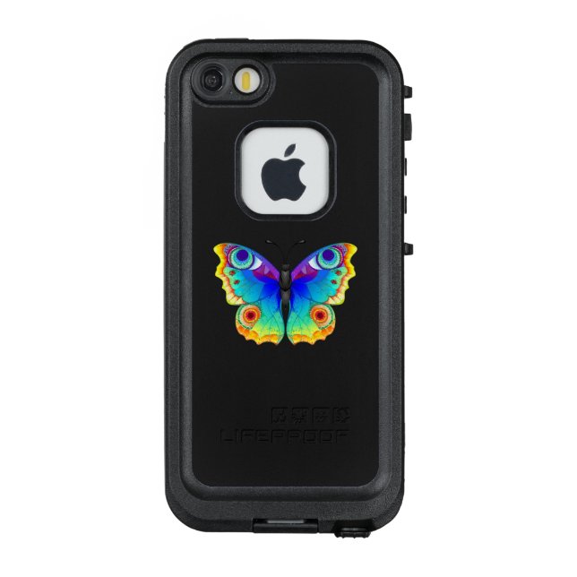 Rainbow Butterfly Peacock Eye LifeProof iPhone Case (Back)