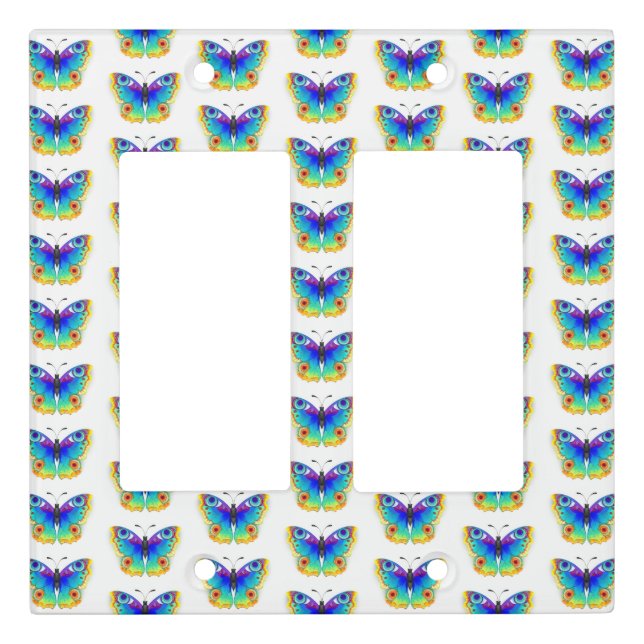 Rainbow Butterfly Peacock Eye Light Switch Cover (Front)
