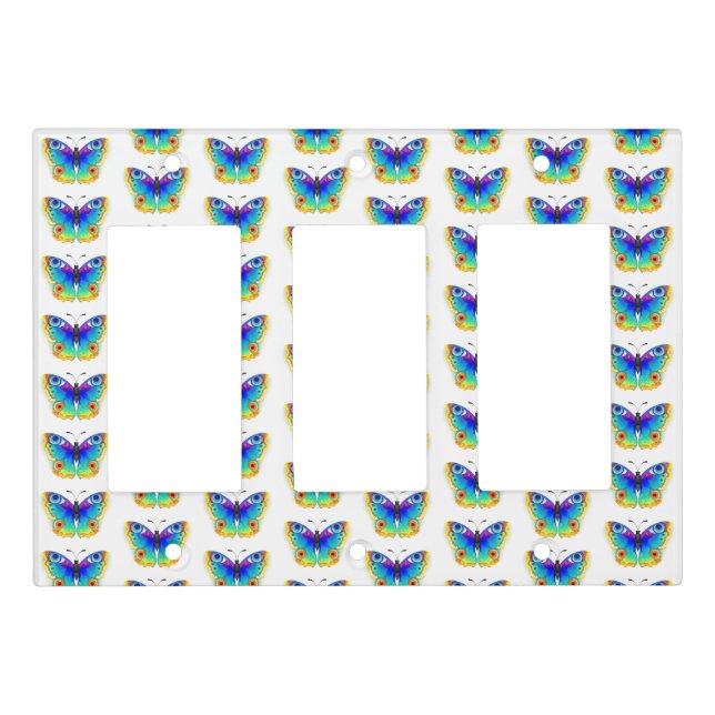 Rainbow Butterfly Peacock Eye Light Switch Cover (Front)