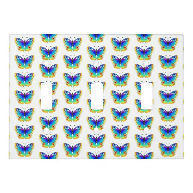 Rainbow Butterfly Peacock Eye Light Switch Cover (Front)