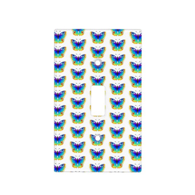 Rainbow Butterfly Peacock Eye Light Switch Cover (Front)