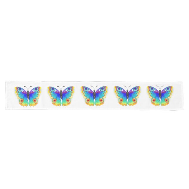 Rainbow Butterfly Peacock Eye Long Table Runner (Horizontal)
