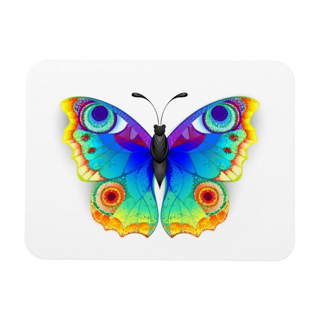 Rainbow Butterfly Peacock Eye Magnet (Horizontal)