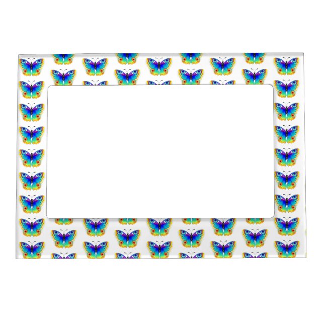 Rainbow Butterfly Peacock Eye Magnetic Frame (Front)