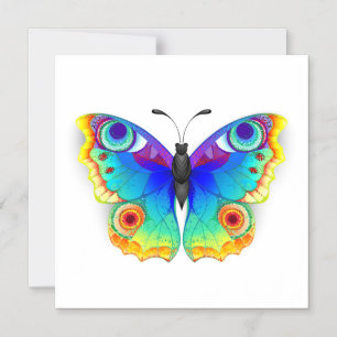 Rainbow Butterfly Peacock Eye Magnetic Invitation