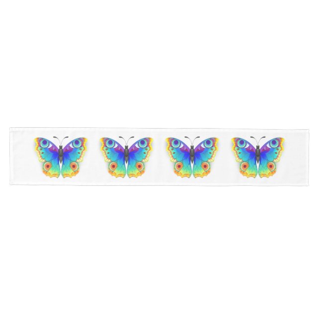 Rainbow Butterfly Peacock Eye Medium Table Runner (Horizontal)