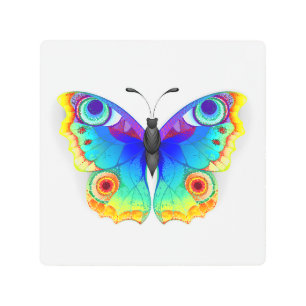 Rainbow Butterfly Peacock Eye Metal Print