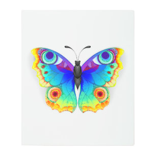 Rainbow Butterfly Peacock Eye Metal Print