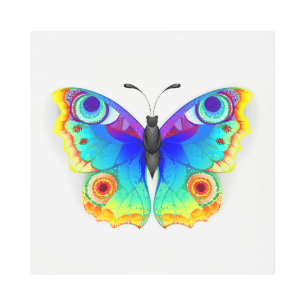 Rainbow Butterfly Peacock Eye Metal Print