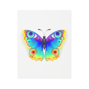 Rainbow Butterfly Peacock Eye Metal Print