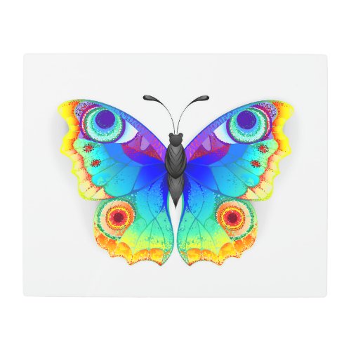 Rainbow Butterfly Peacock Eye Metal Print