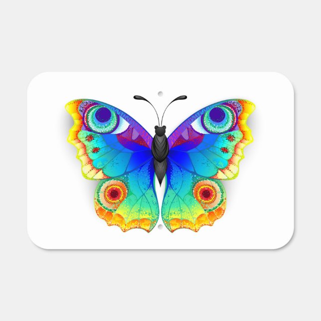 Rainbow Butterfly Peacock Eye Metal Sign (Front)