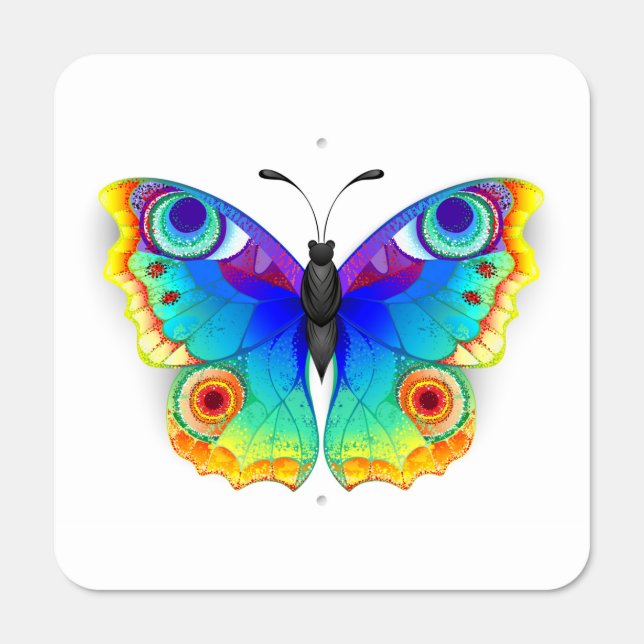 Rainbow Butterfly Peacock Eye Metal Sign (Front)