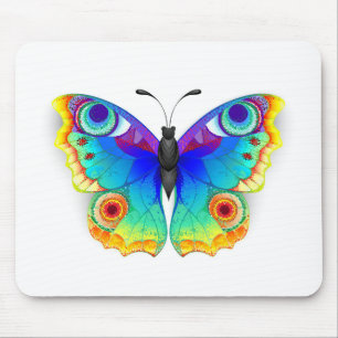 Rainbow Butterfly Peacock Eye Mouse Pad