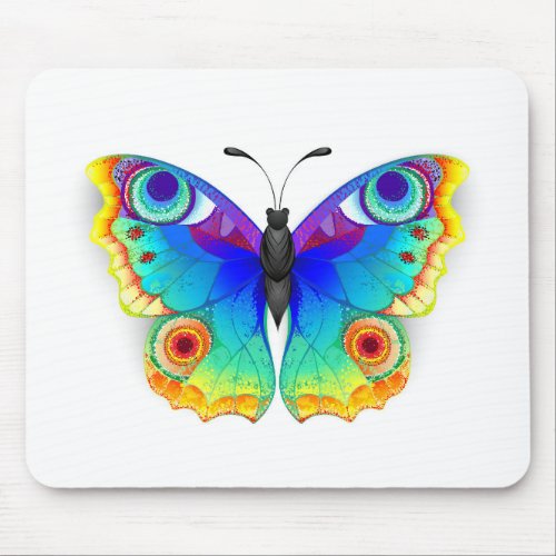 Rainbow Butterfly Peacock Eye Mouse Pad