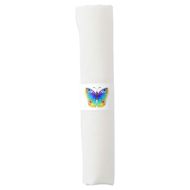 Rainbow Butterfly Peacock Eye Napkin Bands (Front)
