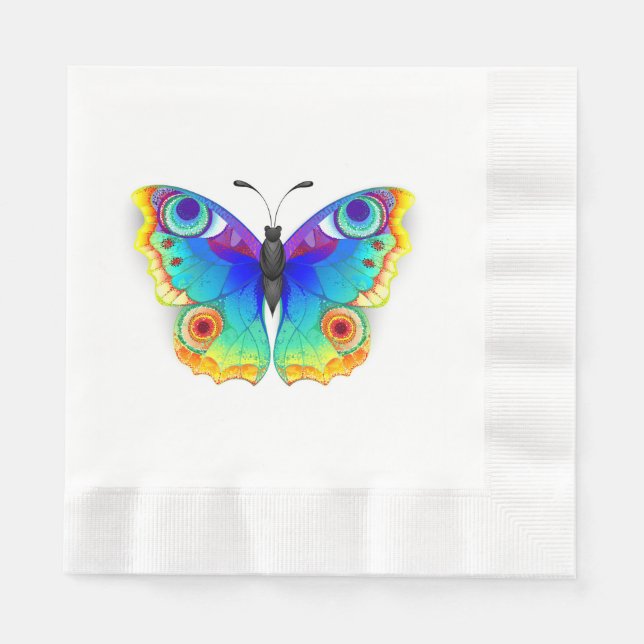 Rainbow Butterfly Peacock Eye Napkins (Front)