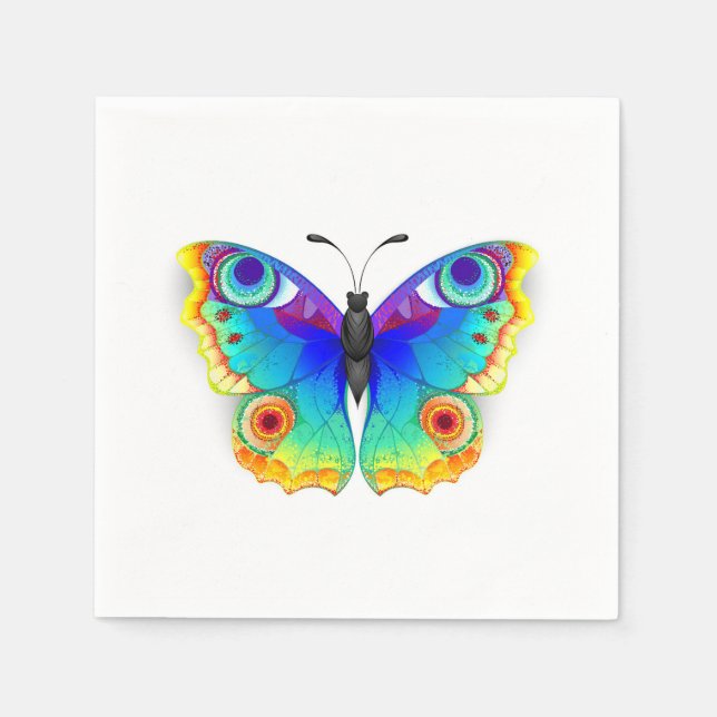 Rainbow Butterfly Peacock Eye Napkins (Front)