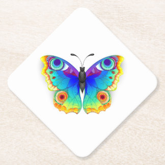 Rainbow Butterfly Peacock Eye Paper Coaster