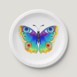 Rainbow Butterfly Peacock Eye Paper Plates