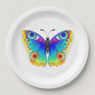 Rainbow Butterfly Peacock Eye Paper Plates