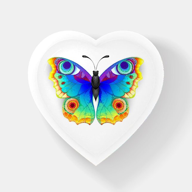 Rainbow Butterfly Peacock Eye Paperweight (Front)