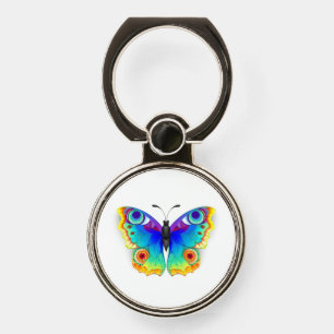 Rainbow Butterfly Peacock Eye Phone Ring Stand