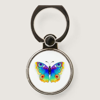 Rainbow Butterfly Peacock Eye Phone Ring Stand