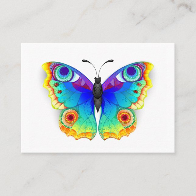 Rainbow Butterfly Peacock Eye Place Card (Front)