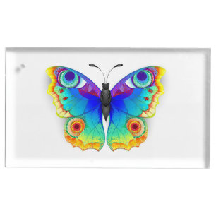Rainbow Butterfly Peacock Eye Place Card Holder