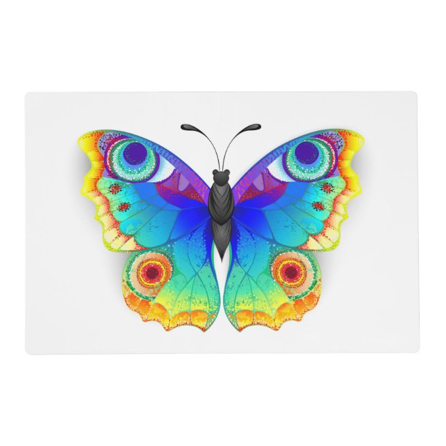 Rainbow Butterfly Peacock Eye Placemat (Front)