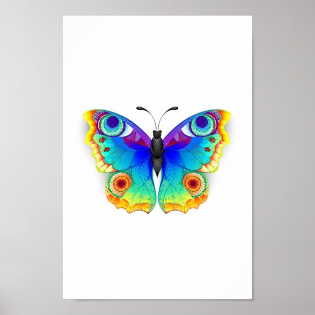 Rainbow Butterfly Peacock Eye Poster (Front)